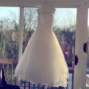 Mori Lee PROM or WEDDING DRESS. Size 9/10 White with beading.